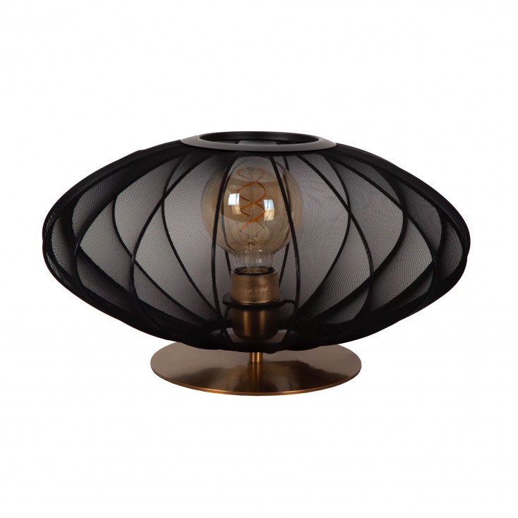 Lampada da tavolo con diffusore in tessuto rotondo dal design moderno