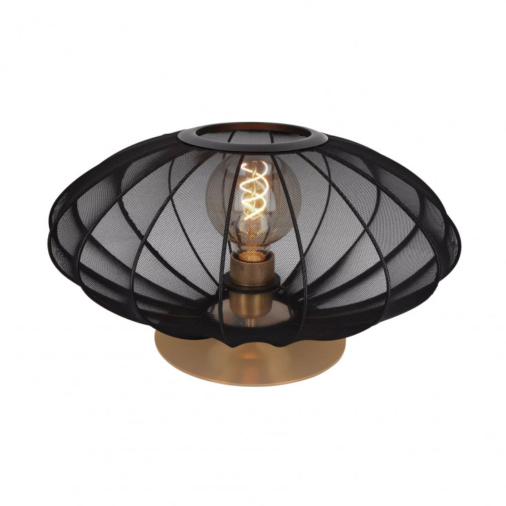 Lampada da tavolo con diffusore in tessuto rotondo dal design moderno