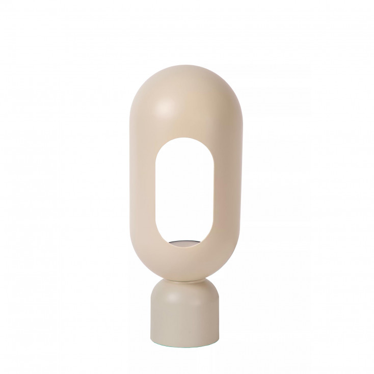 Lampada da tavolo con struttura e diffusore in acciaio dal design moderno