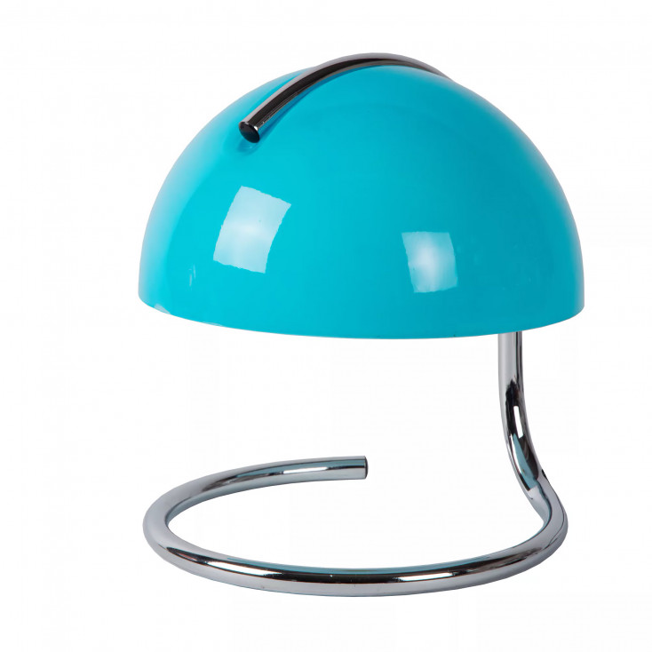 Lampada da tavolo di design con struttura in metallo e diffusore in vetro