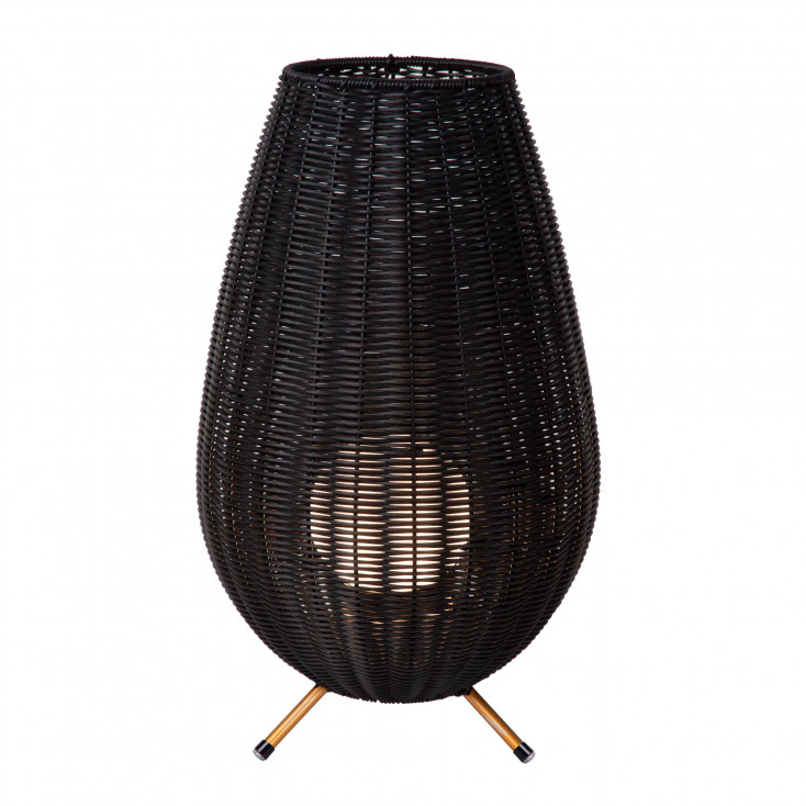 Lampada da tavolo grande da esterno a led ricaricabile con diffusore in rattan