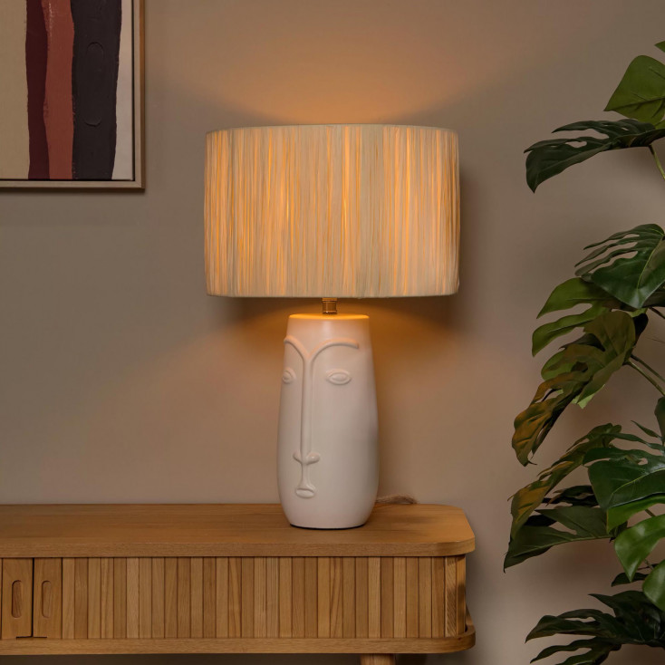 Lampada da tavolo in ceramica con diffusore in carta
