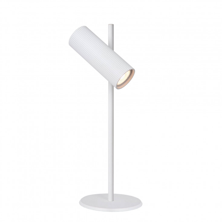 Lampada da tavolo moderna con struttura in alluminio e diffusore orientabile