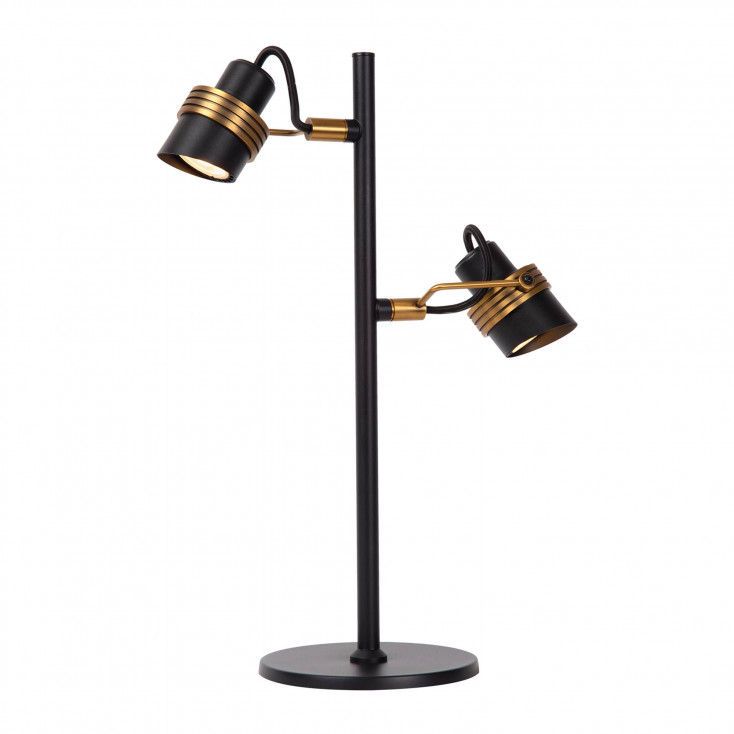 Lampada da tavolo moderna in metallo con doppio diffusore orientabile