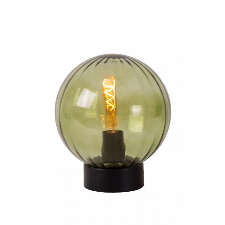 Lampada da tavolo moderna struttura in metallo con diffusore in vetro