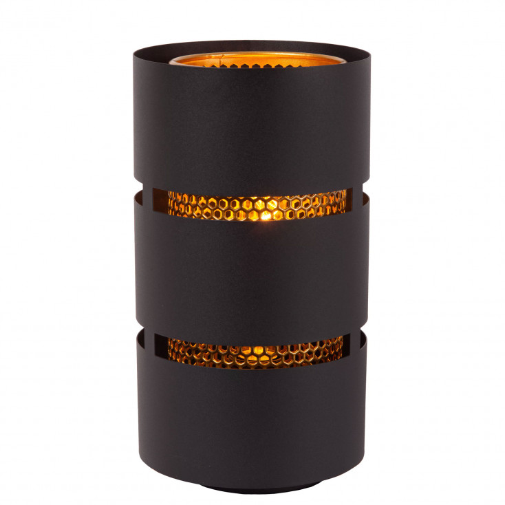 Lampada da tavolo rotonda con diffusore in metallo dal design moderno