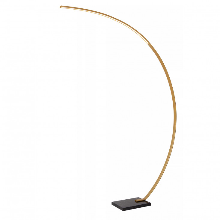 Lampada da terra ad arco con lLED dimmerabile base in marmo struttura in metallo