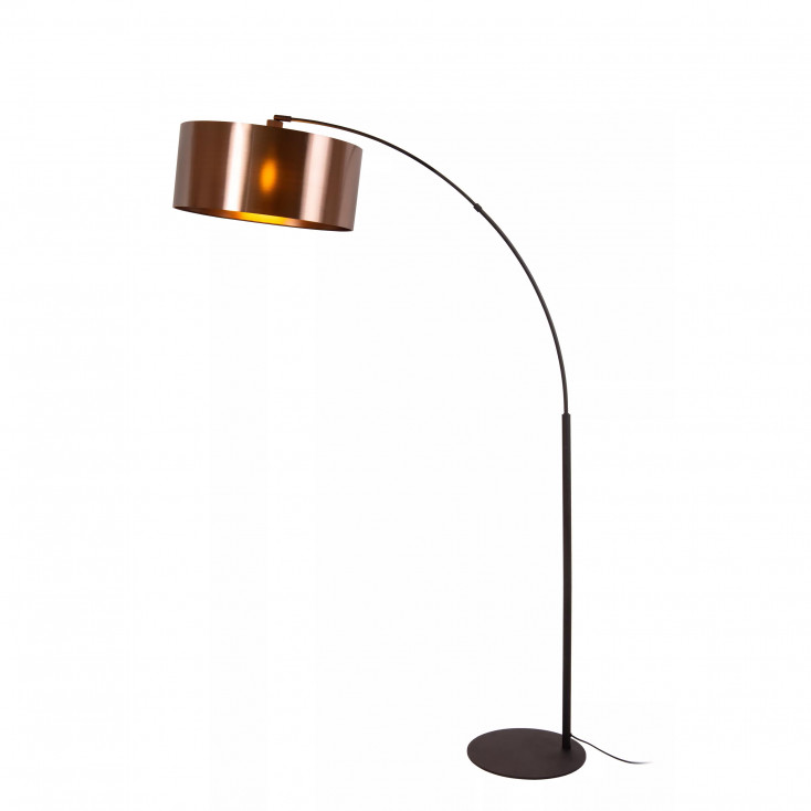 Lampada da terra ad arco con struttura in metallo dal design moderno