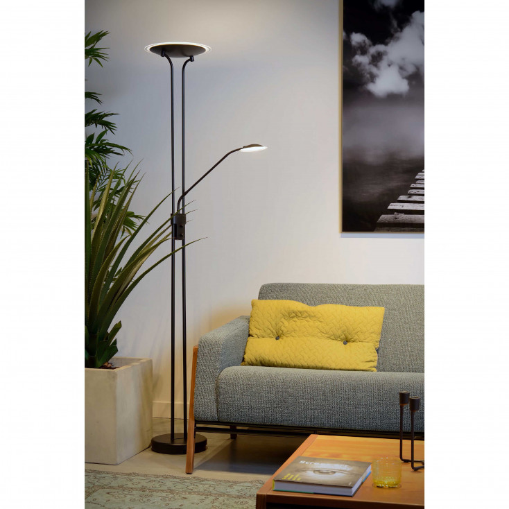 Lampada da terra con doppio diffusore a LED dimmerabile dal design moderno