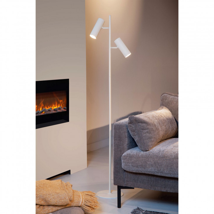 Lampada da terra moderna con struttura in alluminio e diffusori orientabili