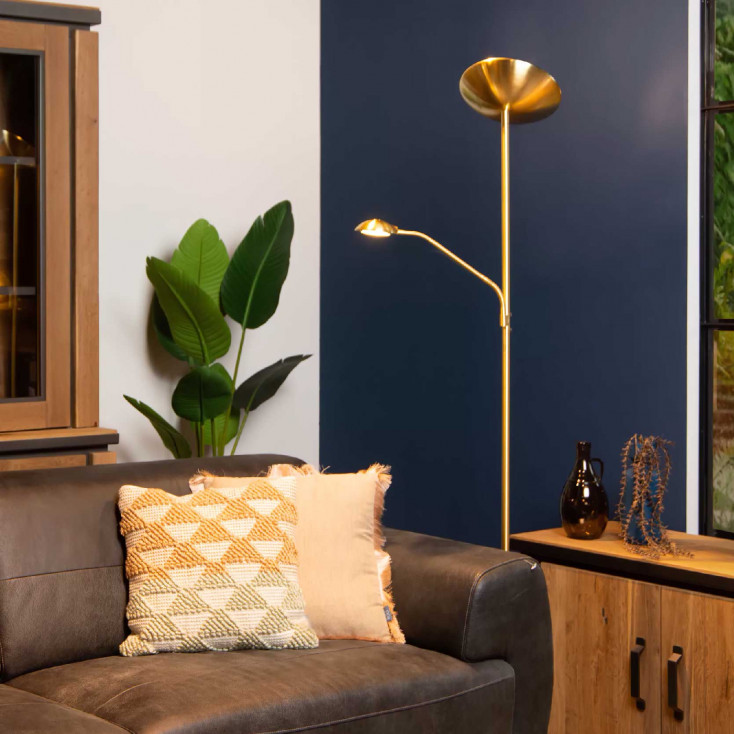 Piantana a LED dimmerabile con struttura in metallo moderna con doppio diffusore