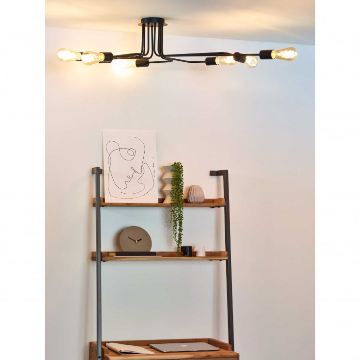 Plafoniera da soffitto con struttura in metallo moderna con 8 diffusori