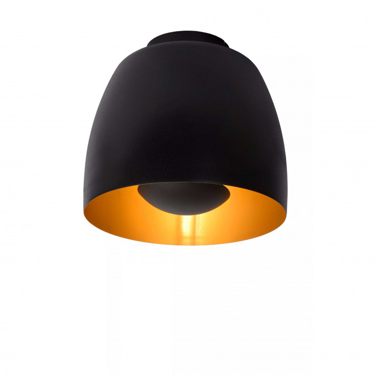 Plafoniera da soffitto con struttura moderna in acciaio e diffusore a campana