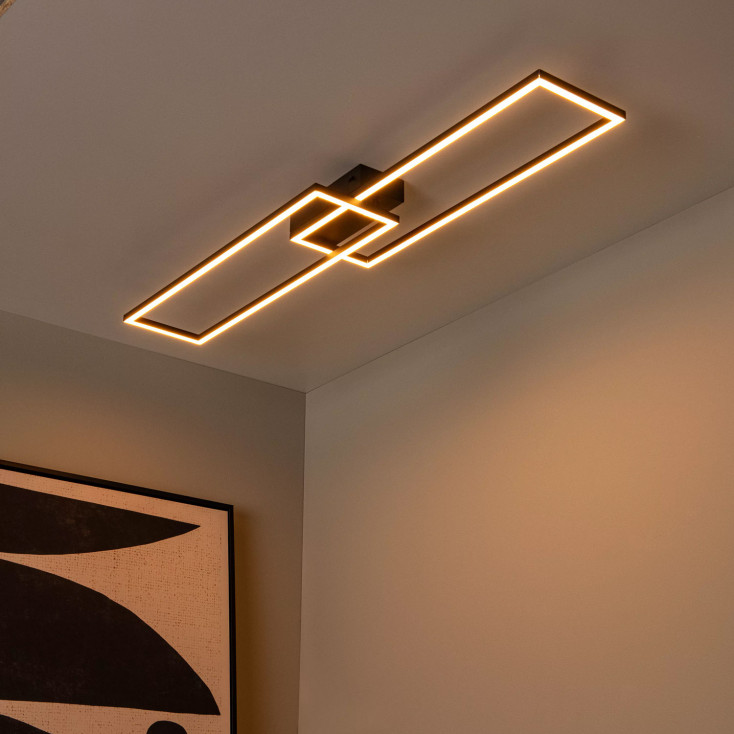 Plafoniera da soffitto grande con struttura in alluminio e diffusore a LED