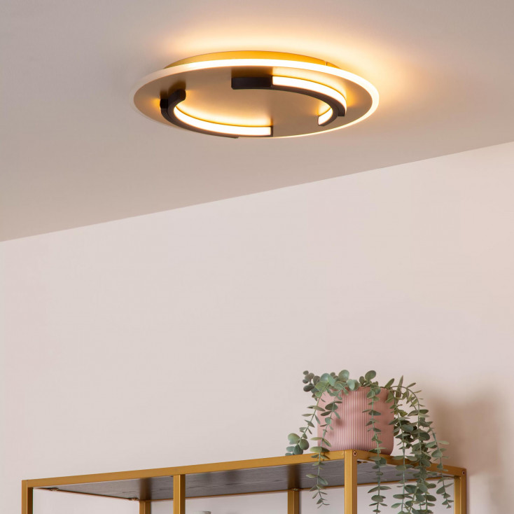 Plafoniera rotonda in metallo con doppio diffusore a led