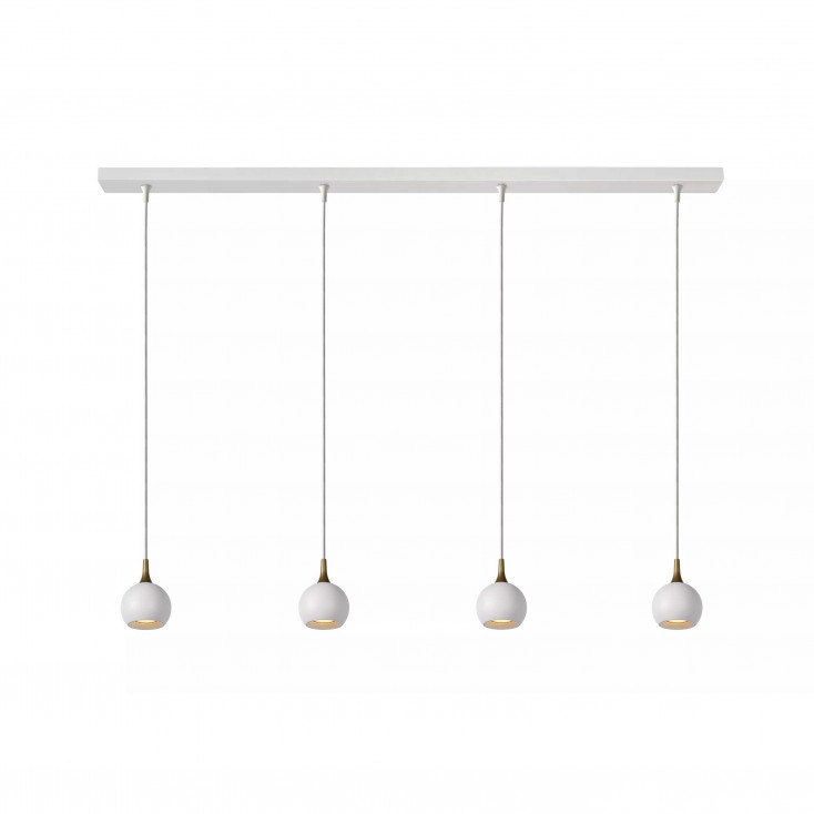 Sospensione con 4 pendenti con struttura in metallo dal design elegante