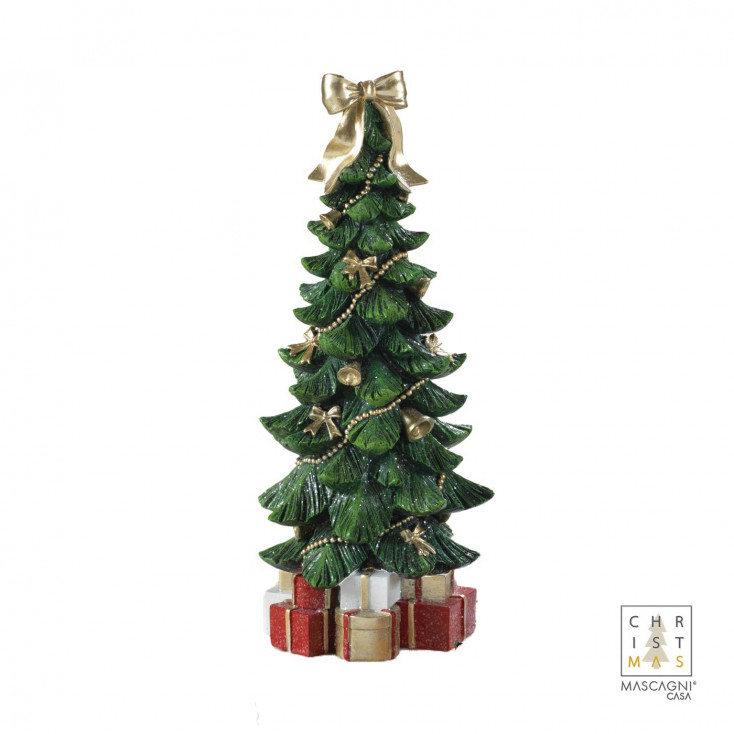 Decorazione natalizia con abete in resina
