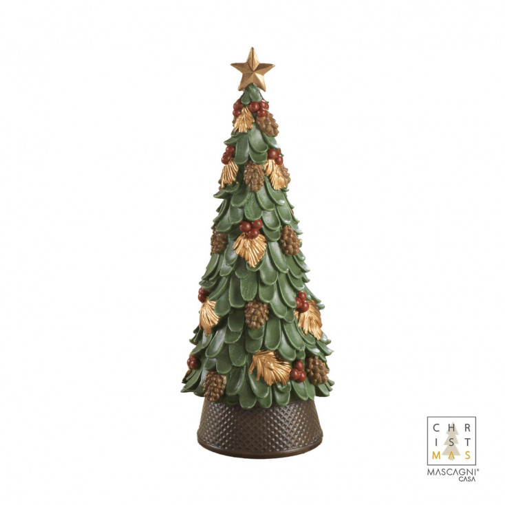 Decorazione natalizia con abete in resina