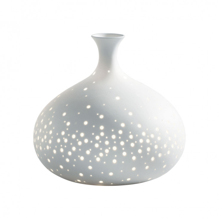 Lampada da tavolo bassa in porcellana dal design elegante