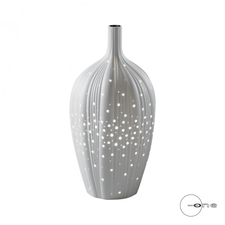 Lampada da tavolo a dorma di vaso in porcellana dal design elegante