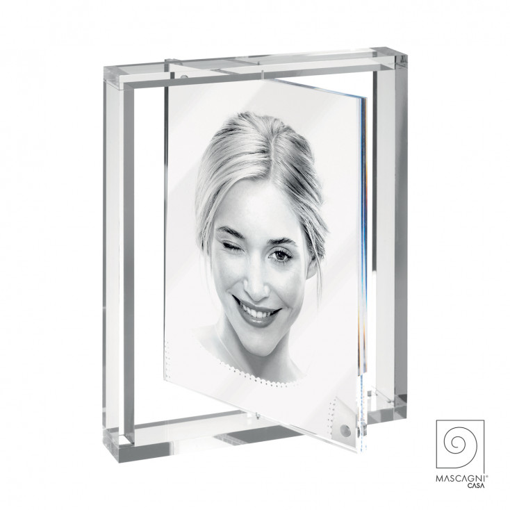 Portafoto con cornice rotante in plexiglass