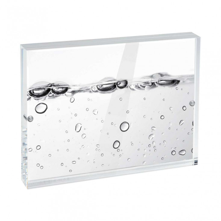 Portafoto da tavolo con cornice in plexiglass dal design elegante