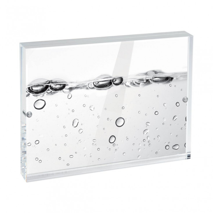 Portafoto da tavolo con cornice in plexiglass dal design elegante