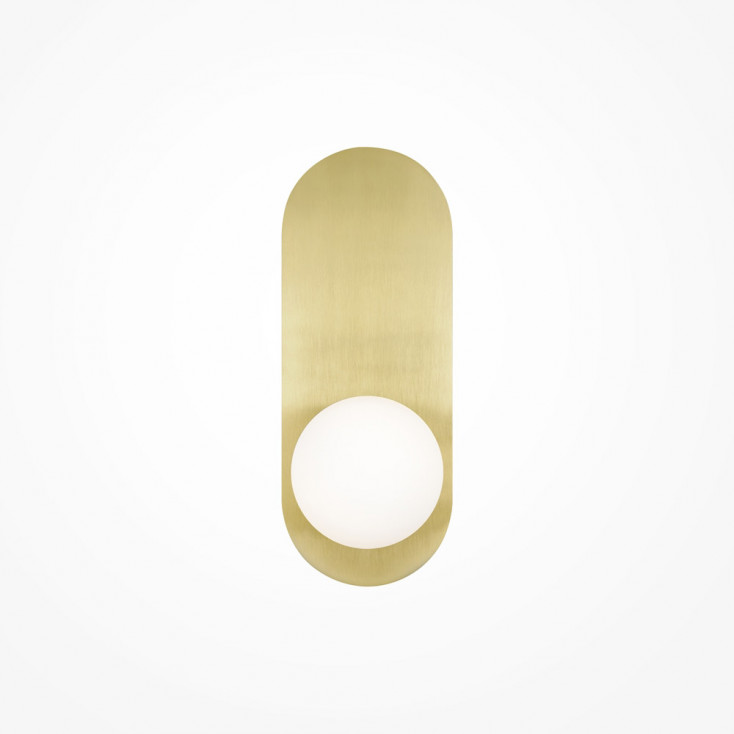 Applique da parete con base in metallo e diffusore a boccia in vetro