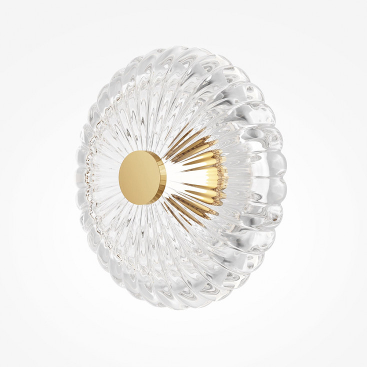 Applique da parete grande in metallo e diffusore rotondo a led