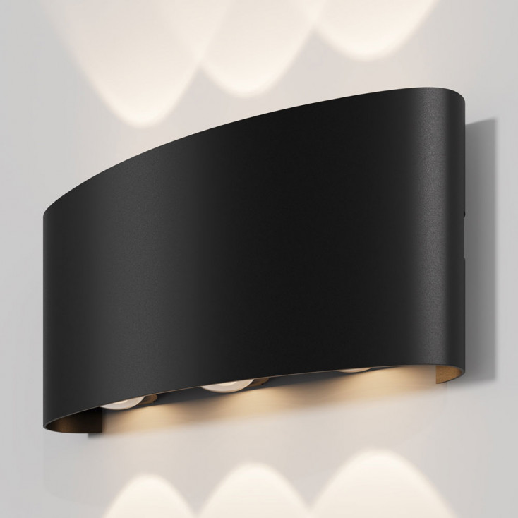 Applique da parete per esterno moderna a LED con struttura grande in metallo