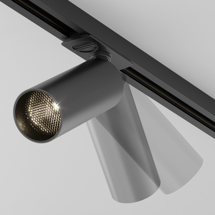 Faretto a led in alluminio per sistema a binario