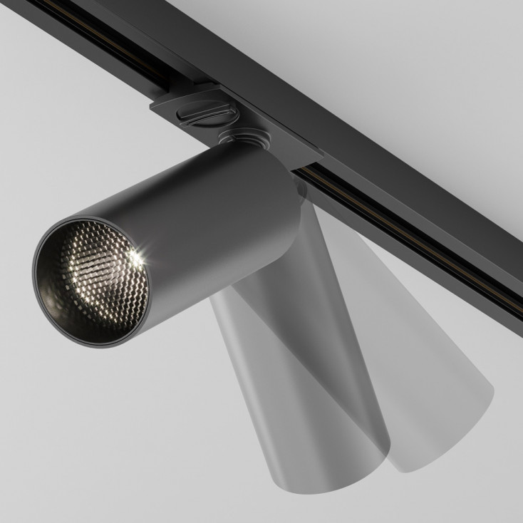 Faretto a led in alluminio per sistema a binario