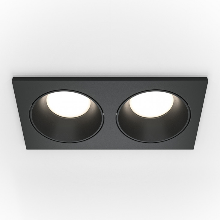 Faretto da incasso in alluminio rettangolare con 2 faretti dal design moderno