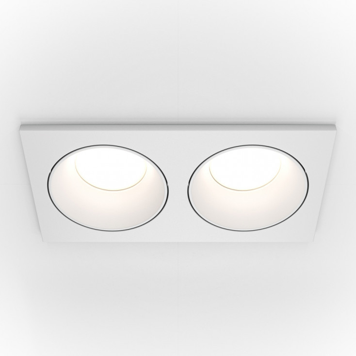 Faretto da incasso in alluminio rettangolare con 2 faretti dal design moderno