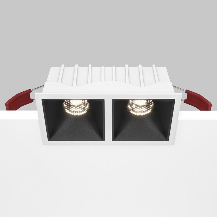Faretto da incasso quadrato con doppio diffusore a led