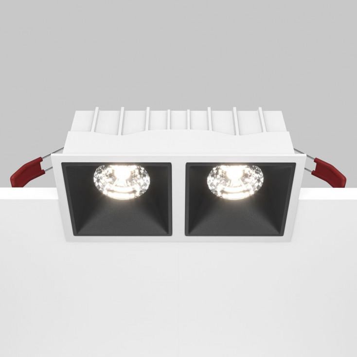 Faretto da incasso quadrato con doppio diffusore a led moderno