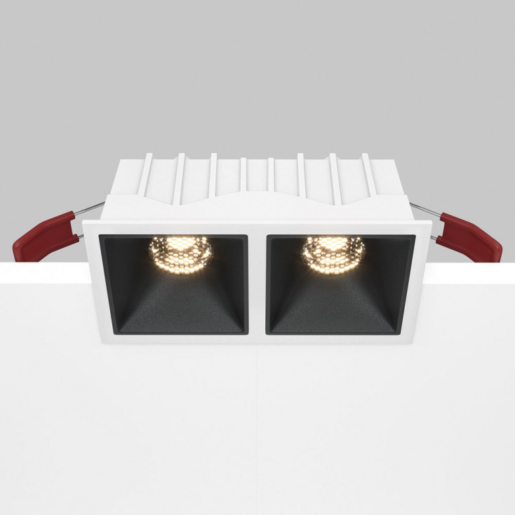 Faretto da incasso quadrato con doppio diffusore a led