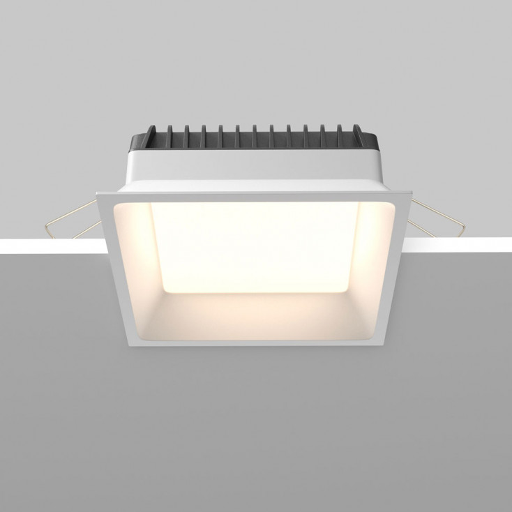Faretto da incasso quadrato in alluminio con diffusore a led design moderno