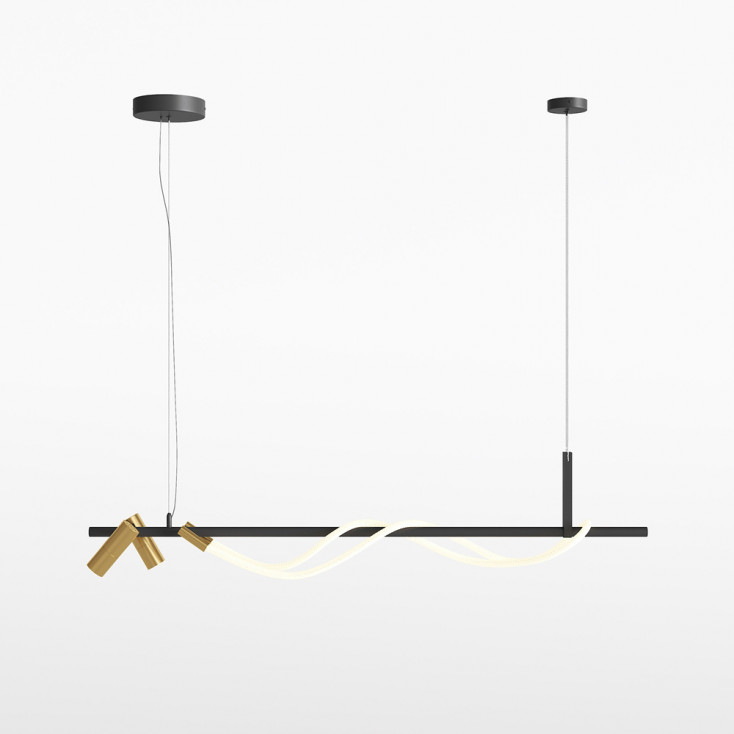 Lampada a sospensione a led con struttura in alluminio dal design elegante
