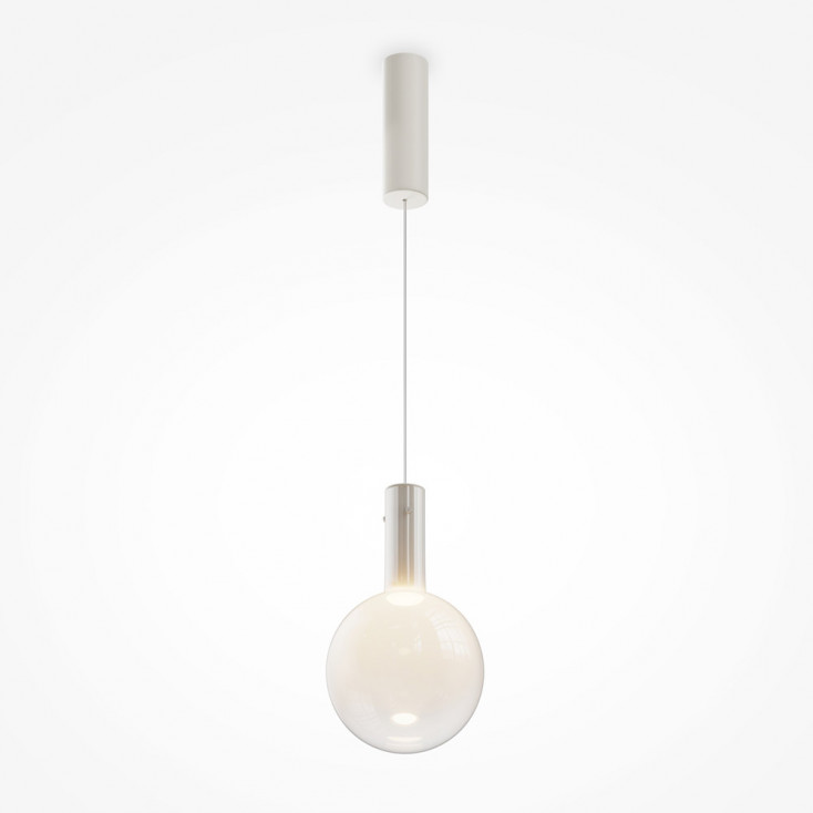 Lampada a sospensione a LED dal design moderno con diffusore in vetro rotondo