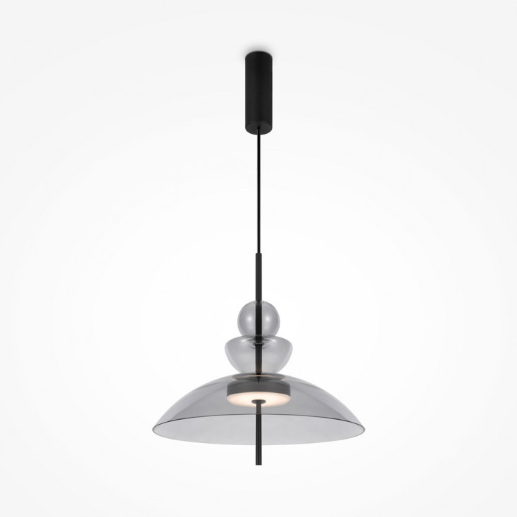 Lampada a sospensione a led dal design moderno con diffusore in vetro largo