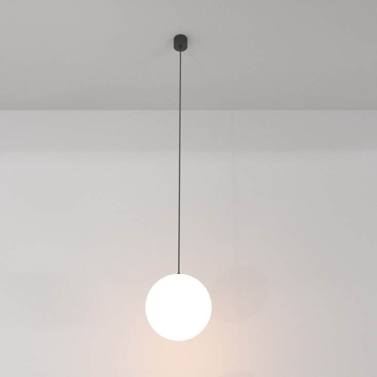 Lampada a sospensione a led grande con diffusore moderno in vetro a boccia