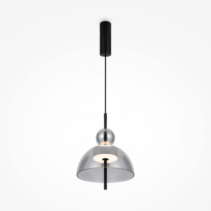 Lampada a sospensione con diffusore a coppa in vetro a led dal design moderno
