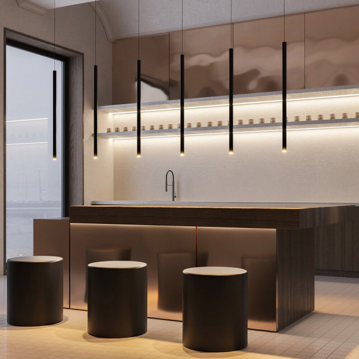 Lampada a sospensione con diffusore singolo a led dal design moderno