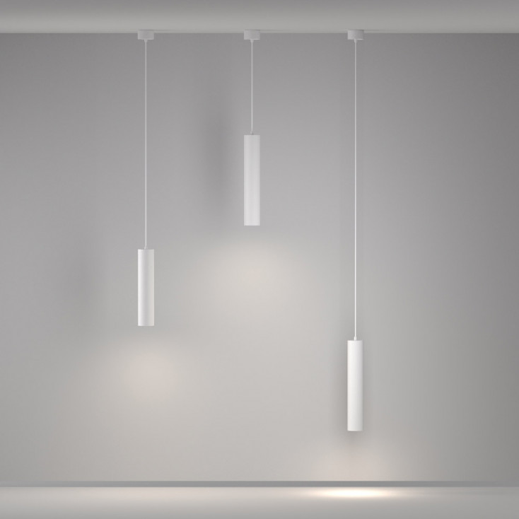 Lampada a sospensione con diffusore singolo tubolare dal design moderno