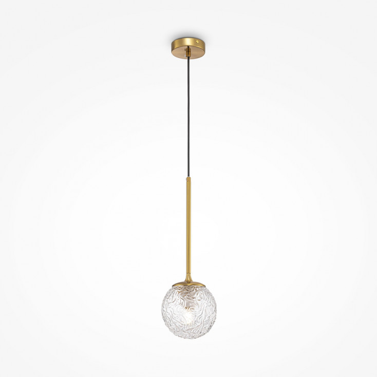 Lampada a sospensione elegante con singolo diffusore in vetro a boccia