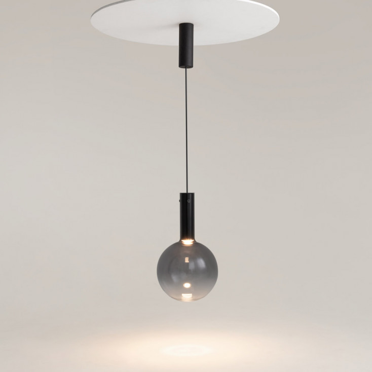 Lampada a sospensione grande a LED design moderno diffusore in vetro rotondo