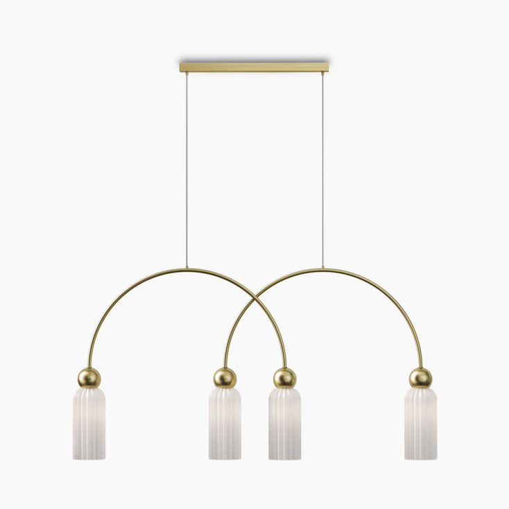 Lampada a sospensione moderna con struttura in metallo dalle linee eleganti