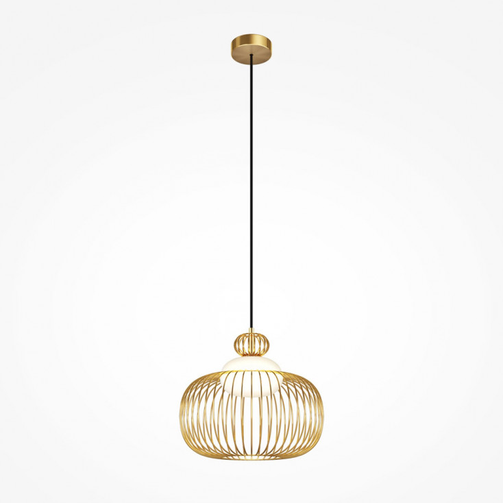 Lampada a sospensione moderna con struttura in metallo e diffusore in vetro
