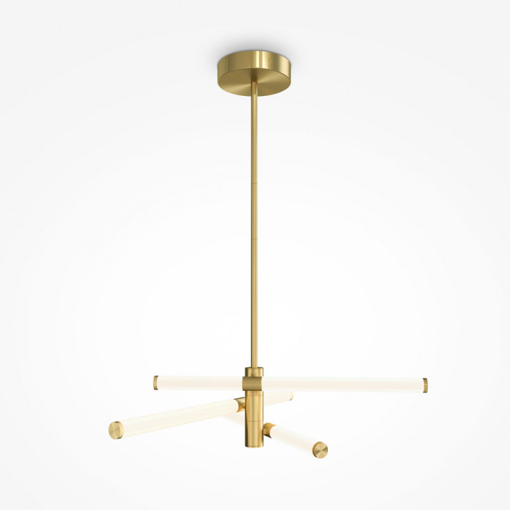 Lampada a sospensione piccola a LED struttura in metallo e diffusori tubolari